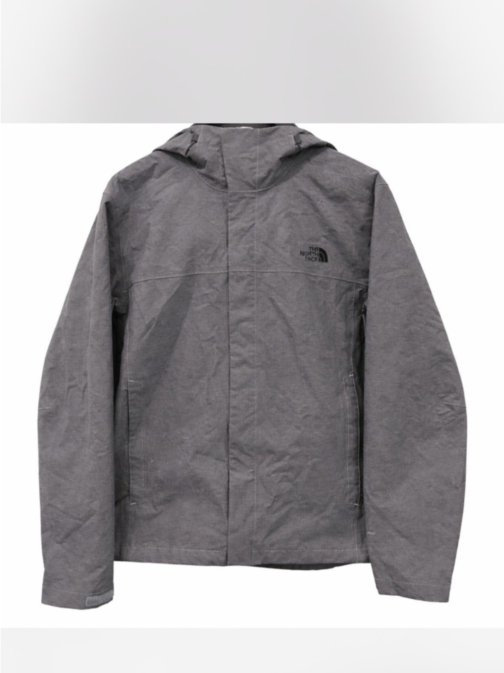 The North Face Mens Venture DryVent Gray Hooded Rain Jacket Large